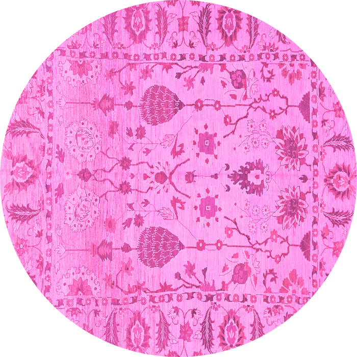 Round Abstract Pink Modern Rug, abs1685pnk