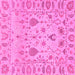 Square Machine Washable Abstract Pink Modern Rug, wshabs1685pnk