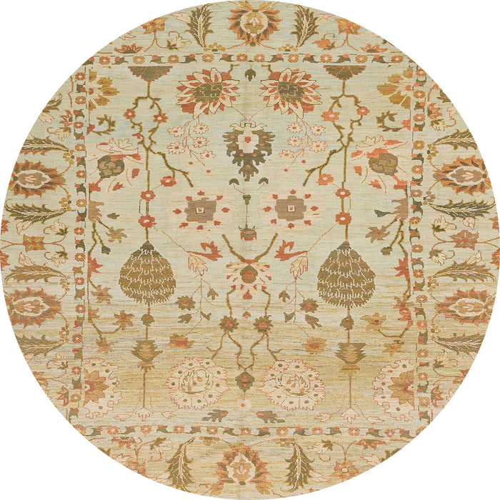 Round Machine Washable Abstract Bronze Brown Rug, wshabs1685