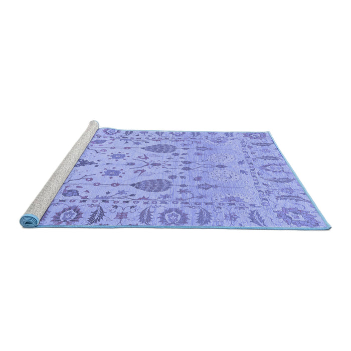 Sideview of Machine Washable Abstract Blue Modern Rug, wshabs1685blu