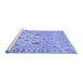 Sideview of Machine Washable Abstract Blue Modern Rug, wshabs1685blu