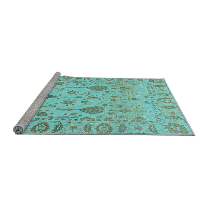 Sideview of Machine Washable Abstract Light Blue Modern Rug, wshabs1685lblu