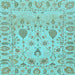 Square Abstract Light Blue Modern Rug, abs1685lblu