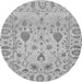 Round Abstract Gray Modern Rug, abs1685gry