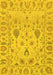 Machine Washable Abstract Yellow Modern Rug, wshabs1685yw