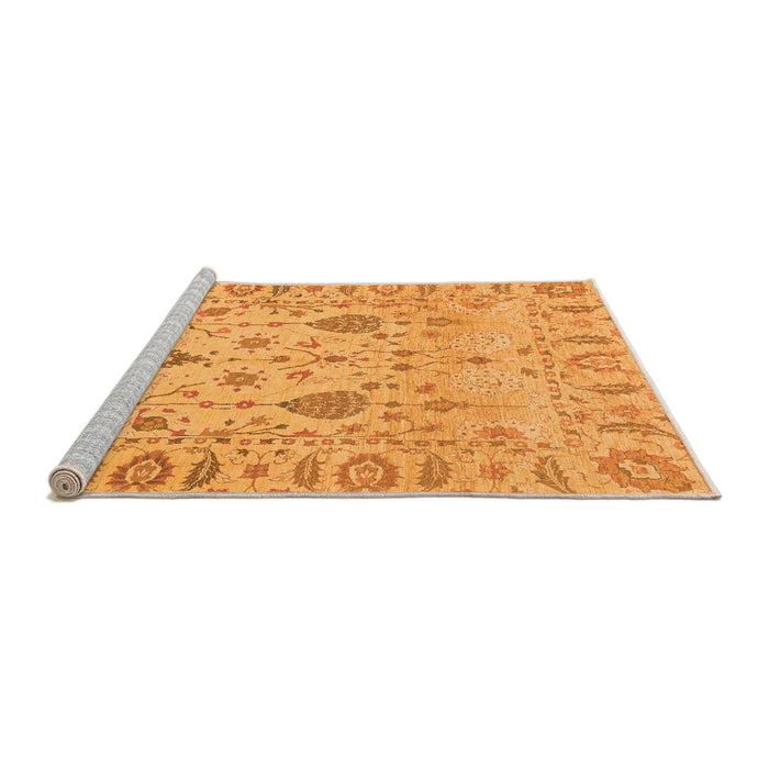 Sideview of Machine Washable Abstract Orange Modern Area Rugs, wshabs1685org