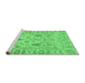 Sideview of Machine Washable Abstract Emerald Green Modern Area Rugs, wshabs1685emgrn