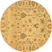 Round Abstract Brown Modern Rug, abs1685brn