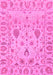 Machine Washable Abstract Pink Modern Rug, wshabs1685pnk