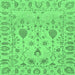 Square Machine Washable Abstract Emerald Green Modern Area Rugs, wshabs1685emgrn