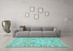 Machine Washable Abstract Light Blue Modern Rug in a Living Room, wshabs1685lblu