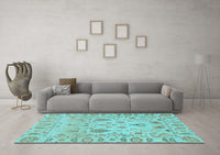 Machine Washable Abstract Light Blue Modern Rug, wshabs1685lblu