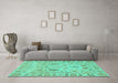 Machine Washable Abstract Turquoise Modern Area Rugs in a Living Room,, wshabs1685turq