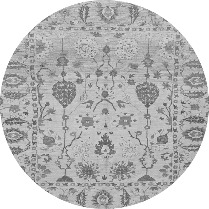 Round Machine Washable Abstract Gray Modern Rug, wshabs1685gry