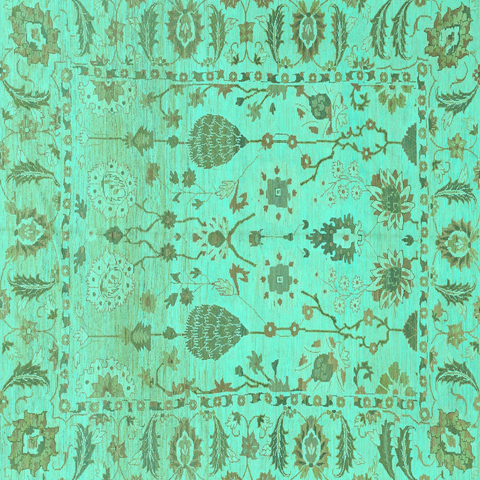 Square Abstract Turquoise Modern Rug, abs1685turq