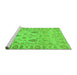 Sideview of Machine Washable Abstract Green Modern Area Rugs, wshabs1685grn