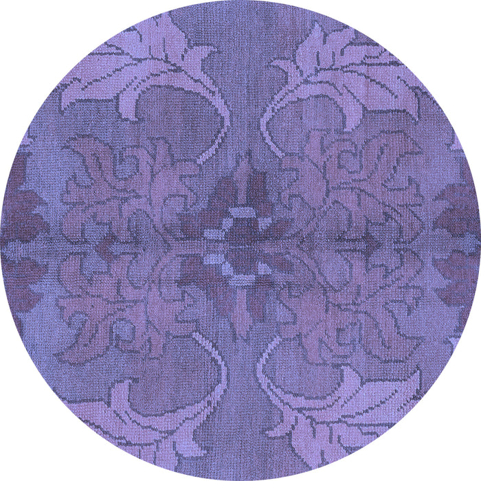 Round Machine Washable Abstract Blue Modern Rug, wshabs1686blu