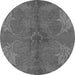 Round Abstract Gray Modern Rug, abs1686gry