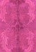 Machine Washable Abstract Pink Modern Rug, wshabs1686pnk