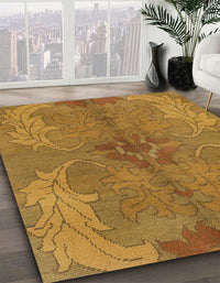 Abstract Dark Orange Modern Rug, abs1686