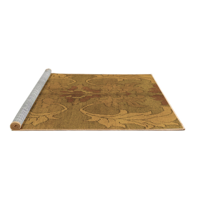 Sideview of Machine Washable Abstract Brown Modern Rug, wshabs1686brn
