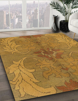 Abstract Dark Orange Modern Rug in Family Room, abs1686