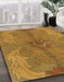 Machine Washable Abstract Dark Orange Rug in a Family Room, wshabs1686