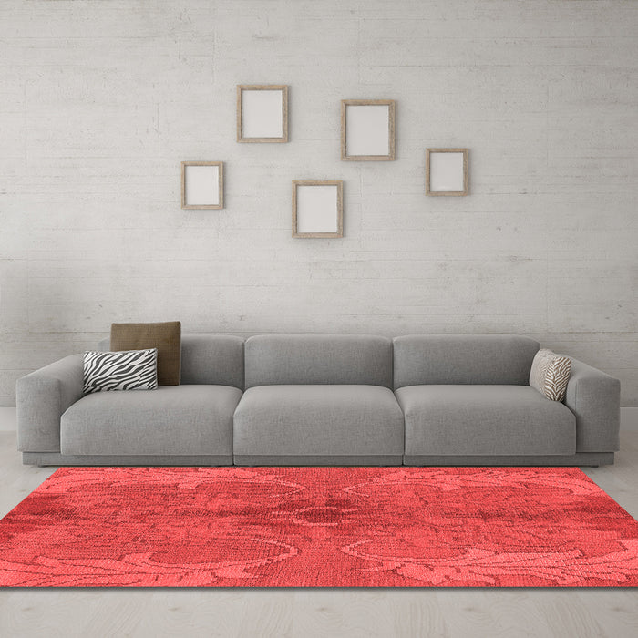 Modern Red Washable Rugs