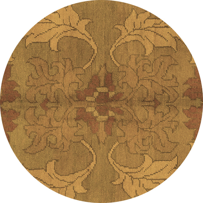 Round Abstract Brown Modern Rug, abs1686brn