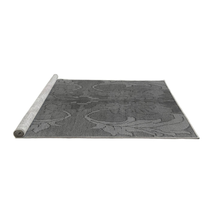 Sideview of Machine Washable Abstract Gray Modern Rug, wshabs1686gry