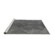 Sideview of Machine Washable Abstract Gray Modern Rug, wshabs1686gry