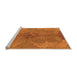 Sideview of Machine Washable Abstract Orange Modern Area Rugs, wshabs1686org