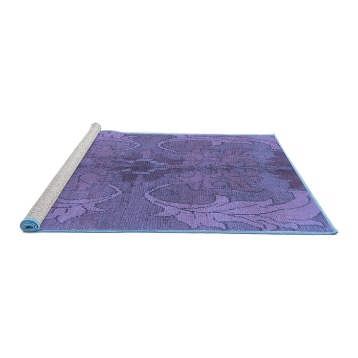 Sideview of Machine Washable Abstract Blue Modern Rug, wshabs1686blu