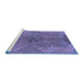 Sideview of Machine Washable Abstract Blue Modern Rug, wshabs1686blu