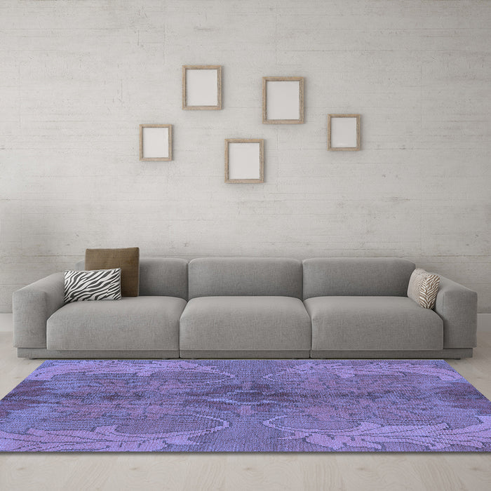Machine Washable Abstract Blue Modern Rug in a Living Room, wshabs1686blu