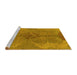 Sideview of Machine Washable Abstract Yellow Modern Rug, wshabs1686yw