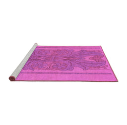 Sideview of Machine Washable Abstract Purple Modern Area Rugs, wshabs1687pur