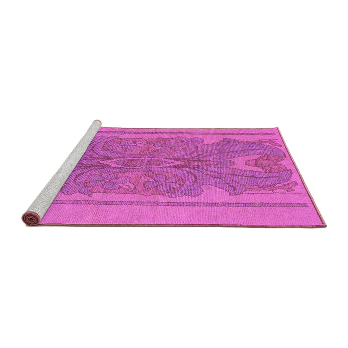 Sideview of Machine Washable Abstract Purple Modern Area Rugs, wshabs1687pur