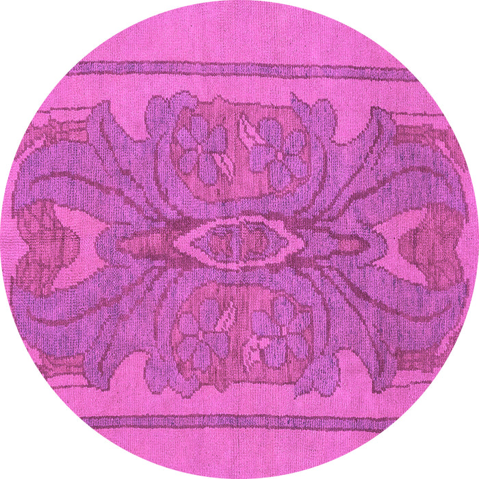 Round Abstract Purple Modern Rug, abs1687pur