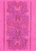 Machine Washable Abstract Pink Modern Rug, wshabs1687pnk