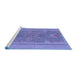 Sideview of Machine Washable Abstract Blue Modern Rug, wshabs1687blu