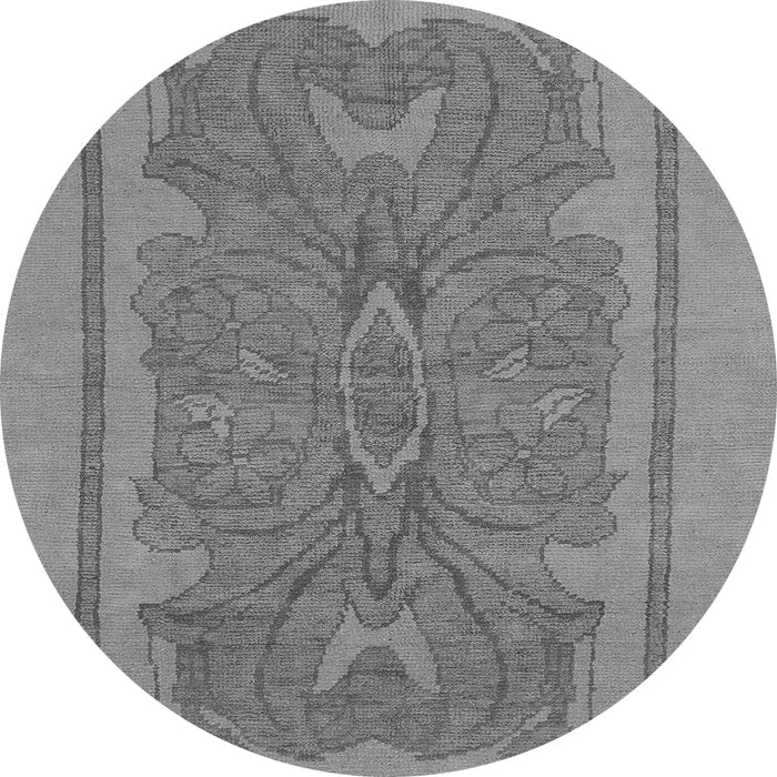 Round Machine Washable Abstract Gray Modern Rug, wshabs1687gry