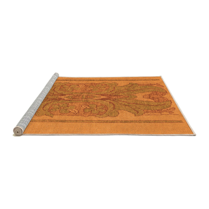Sideview of Machine Washable Abstract Orange Modern Area Rugs, wshabs1687org