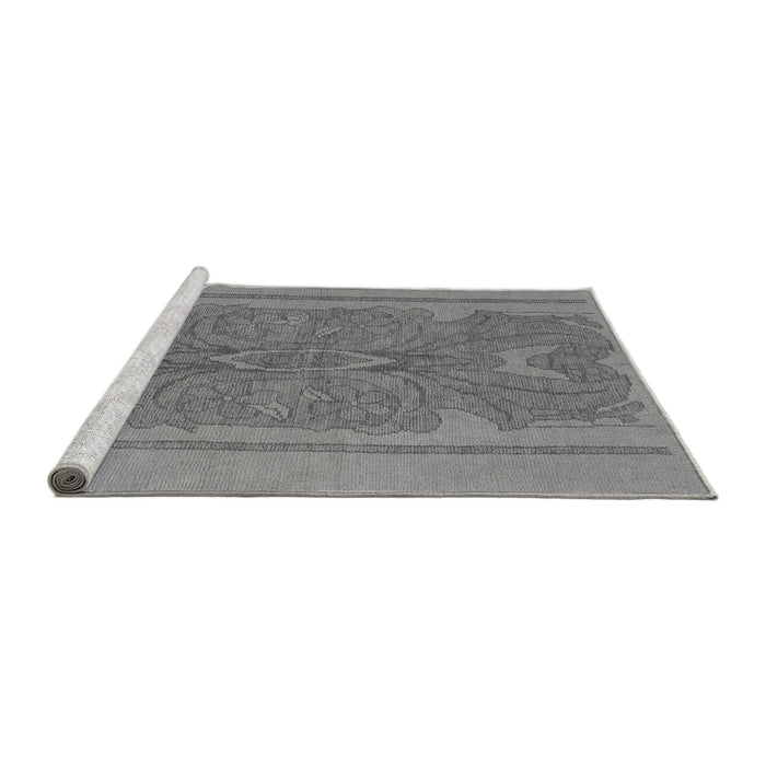 Sideview of Machine Washable Abstract Gray Modern Rug, wshabs1687gry
