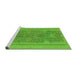 Sideview of Machine Washable Abstract Green Modern Area Rugs, wshabs1687grn