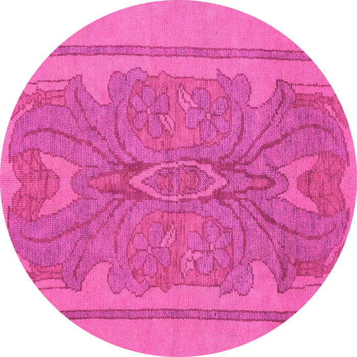 Round Abstract Pink Modern Rug, abs1687pnk