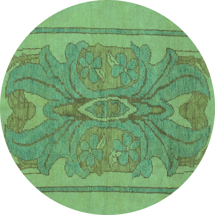Round Machine Washable Abstract Turquoise Modern Area Rugs, wshabs1687turq