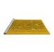 Sideview of Machine Washable Abstract Yellow Modern Rug, wshabs1687yw