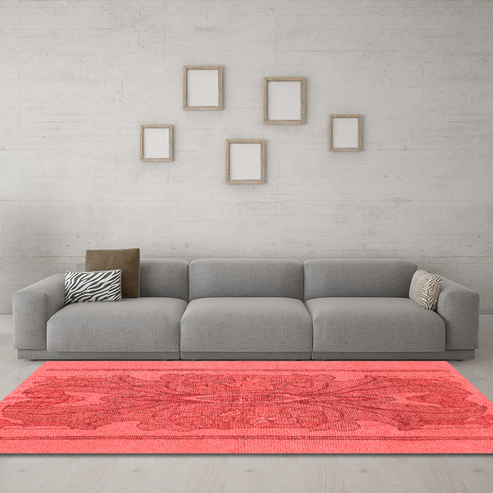 Modern Red Washable Rugs