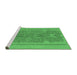 Sideview of Machine Washable Abstract Emerald Green Modern Area Rugs, wshabs1687emgrn